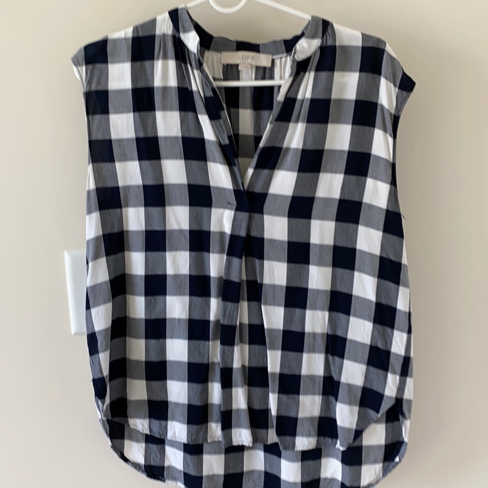 Navy Buffalo Check Blouse